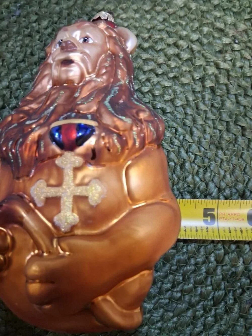 Wizard Of Oz Christopher Radko Courageous Lion Glass Ornament With Box